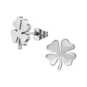 Stainless Steel Clover Stud Earrings | Lucky 11mm
